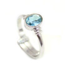 Women's Ring 925 Sterling Silver Natural Blue topaz Gem Stone B 830